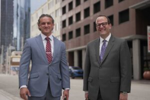 Attorneys Phillips and Tadros outside the Broward County courthouse