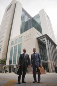 Personal Injury attorneys Phillips and Tadros about to enter the Broward county courthouse